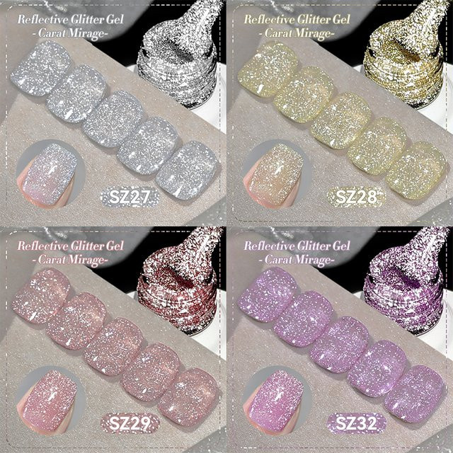 BORN PRETTY Glitzer-Gel-Nagellack, Silber Rosa Lila, 10 ml - Bild 1