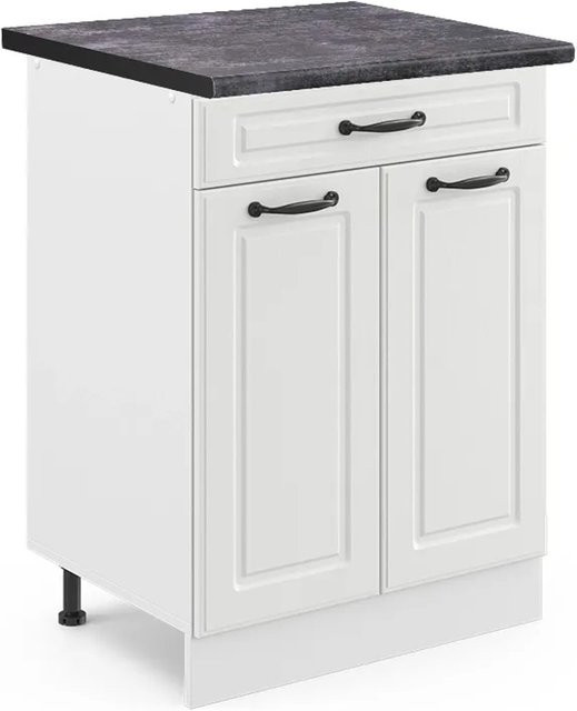 Vicco Küchenunterschrank R-Line in Weiß Landhaus mit Schublade in Anthrazit, Breite: 60 cm - Bild 1