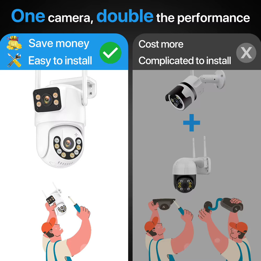 WONSDAR 8MP HD WiFi Outdoor Überwachungskamera mit Dual Screen, Auto Tracking und IP66 Schutz in Weiß - Bild 5