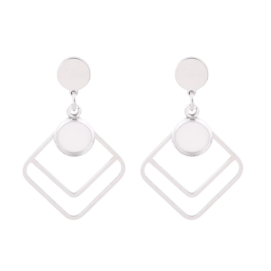 onwear Creolen-Basen Edelstahl, Doppel-Quadrat, 8mm, Schmuckzubehör - Bild 1