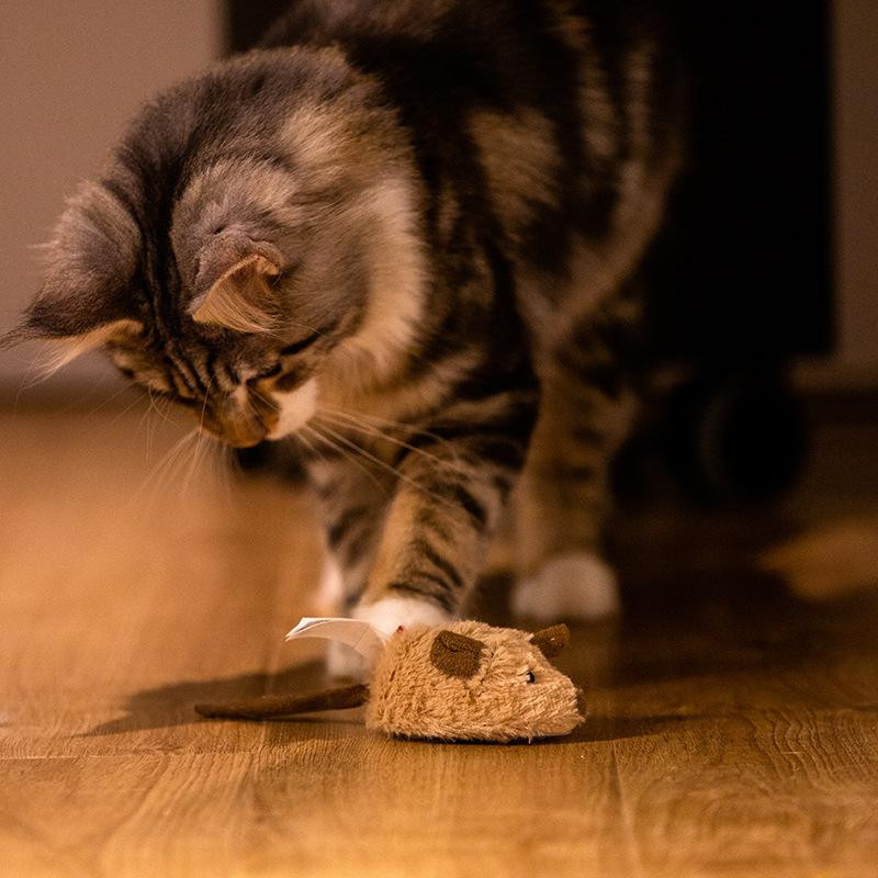 Pulley Maus Katze Plüsch Sound Katzenspielzeug Haustier Spielzeug - Bild 2