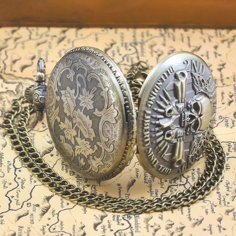 Wecin Halskettenanhänger Taschenuhr, Quarz, Messing, Unisex - Bild 3