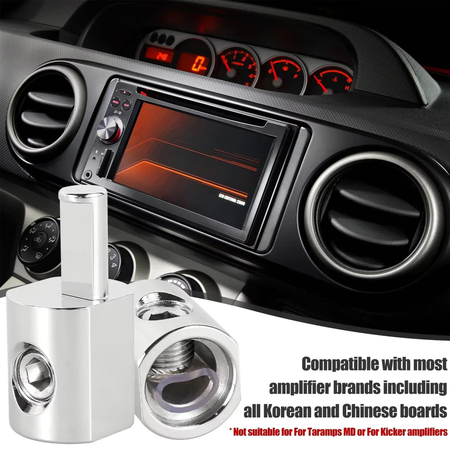 Everso 2er-Set Auto Audio Stromkabel-Adapter von 1/0 Gauge auf 0 Gauge aus reinem Kupfer in Silber - Bild 3
