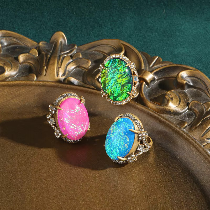 Vintage-Ring, Gold, Kristall, Damen - Bild 1