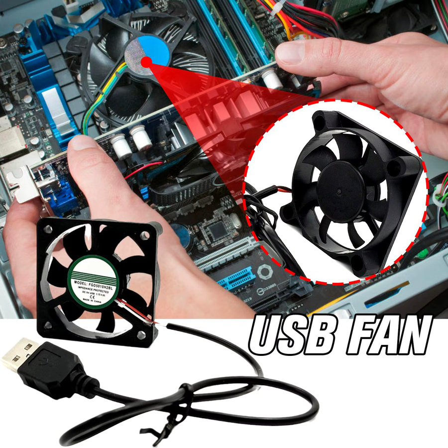 Ultra leiser PC-Gehäuselüfter für 4, 5, 6 oder 8 cm Chassis-Kühlung in Schwarz, 5V DC - Bild 3