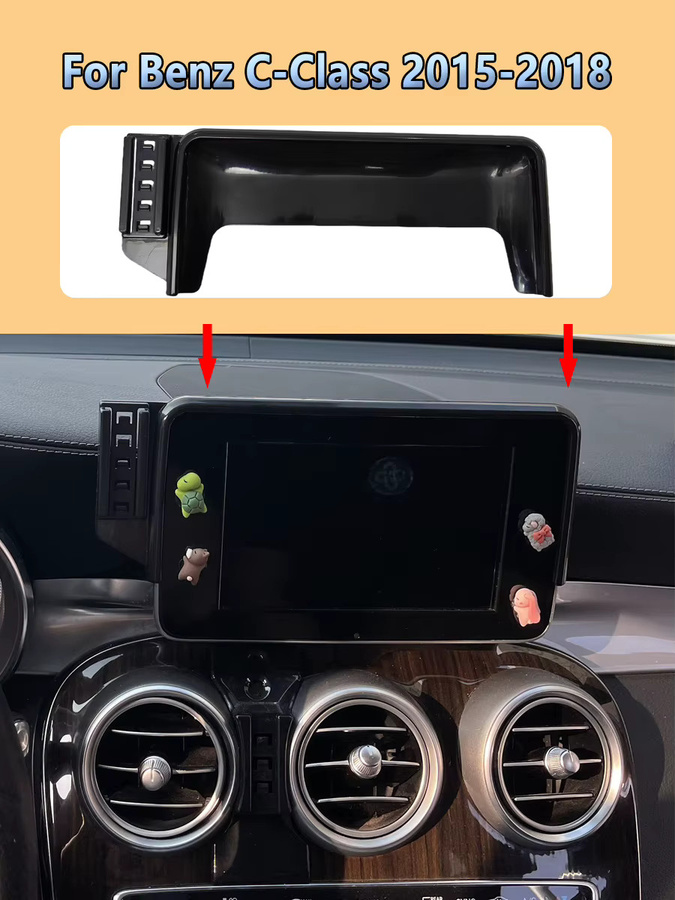 Magnetischer Autotelefon-Bildschirmhalter für Mercedes Benz C-Klasse W205 in Schwarz mit kabellosem MagSafe-Laden - Bild 5
