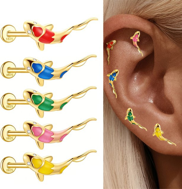 DIeSchein Piercing-Ohrstecker, 925 Silber, Damen - Bild 1