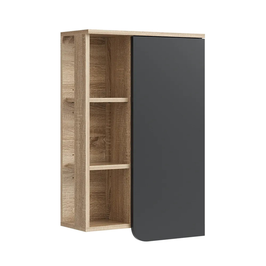 Vicco Hängeschrank Karen Badschrank in Sonoma und Anthrazit mit Tür und offenen Fächern B: 50 cm, H: 75 cm - Bild 3