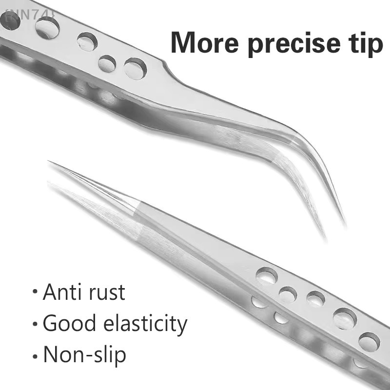 JETTING 2-teiliges antistatisches Pinzetten-Set aus Edelstahl mit gerader und gebogener Spitze für industrielle Präzisionsreparaturen - Bild 3
