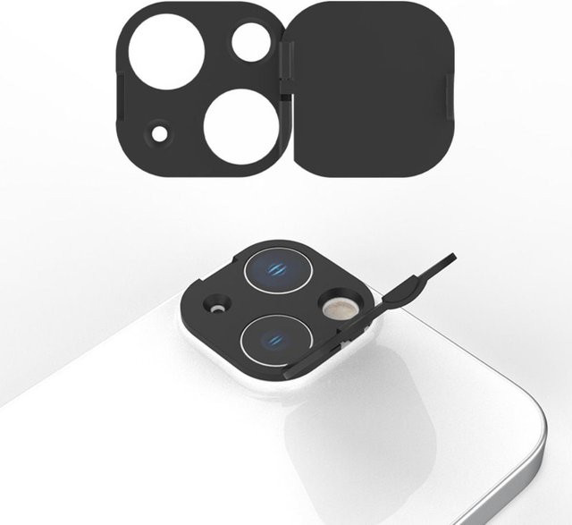 Webcam Abdeckung und Privatsphäre Schutz Aufkleber für iPhone 15 Pro Max und 15 Plus aus Kunststoff in Schwarz oder Transparent - Bild 1