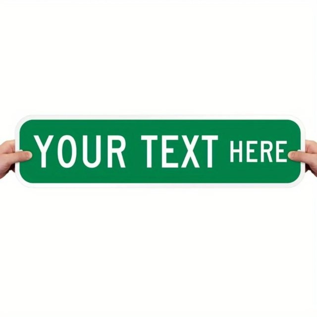 Personalisiertes Straßenschild von CIFBUY aus Metall in Grün und Weiß mit individuellem Text für deine Outdoor-Dekoration - Bild 1