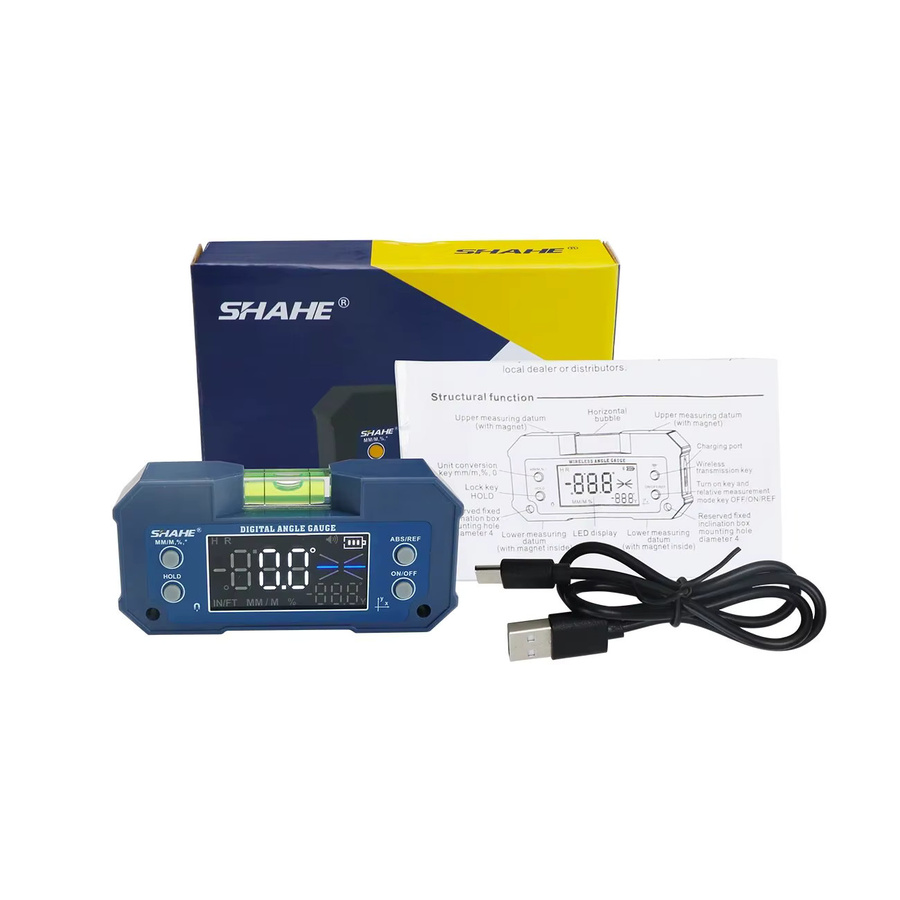SHAHE MINI Magnetischer digitaler Winkelmesser mit Wasserwaage und Neigungsmesser, wiederaufladbarer zweiachsiger Füllstandsmesser - Bild 5