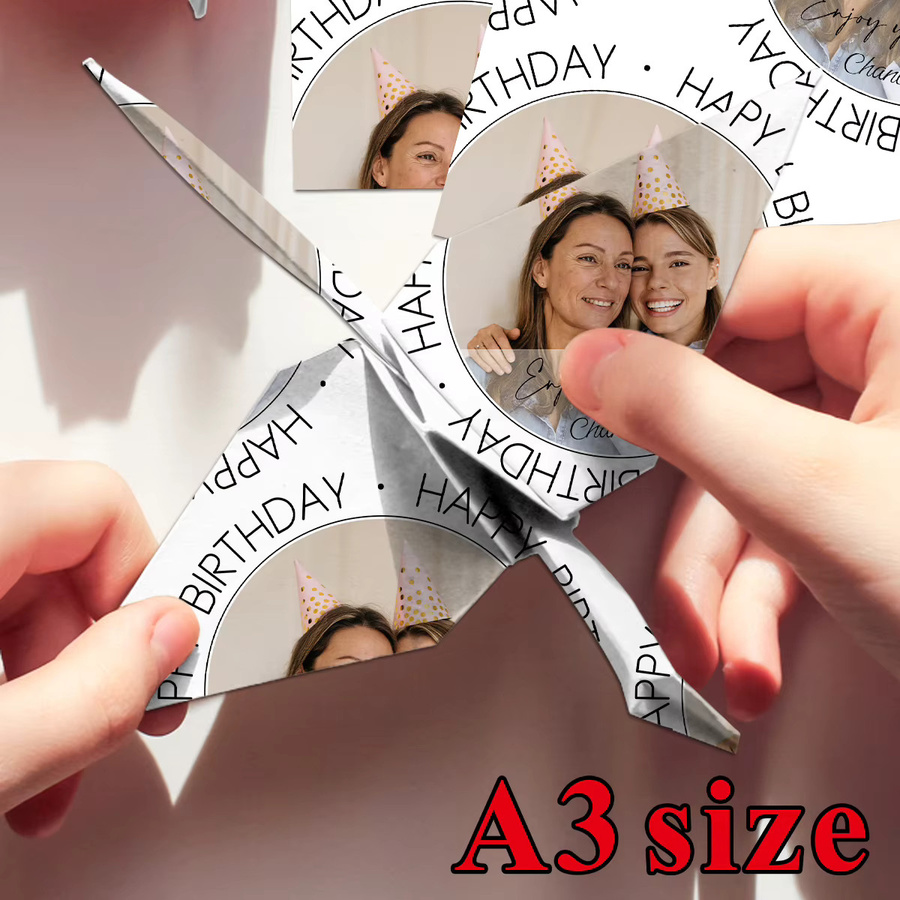 Personalisiertes Geburtstagspapier mit Foto und Name, 3 Blatt dekoratives Bastelpapier für Scrapbook und Geschenke - Bild 4