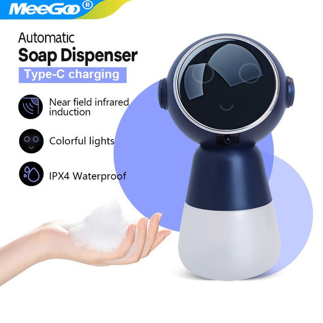 MeeGoo Automatischer Schaumseifenspender mit Infrarot-Sensor, USB-wiederaufladbar, Blau - Bild 1