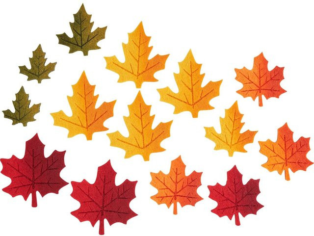 VBS Filz-Herbstblätter in Mehrfarbig (Grün, Rot, Orange, Gelb) für Bastelarbeiten - Bild 1