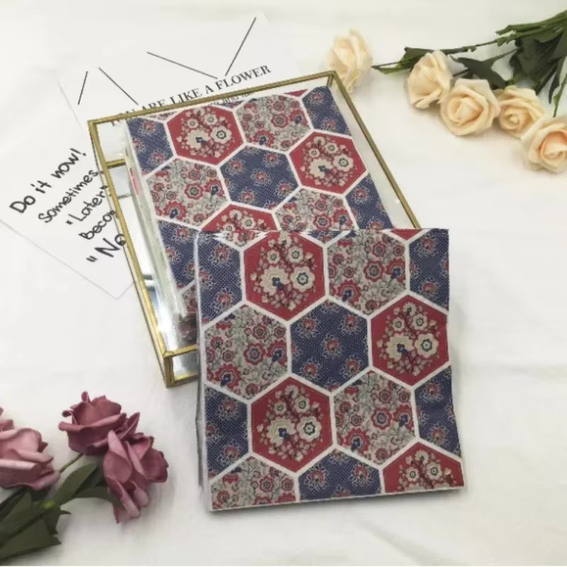GUANYAO Servietten mit buntem chinesischem Blumenmuster im orientalischen Design für Hochzeit und Party - Bild 2