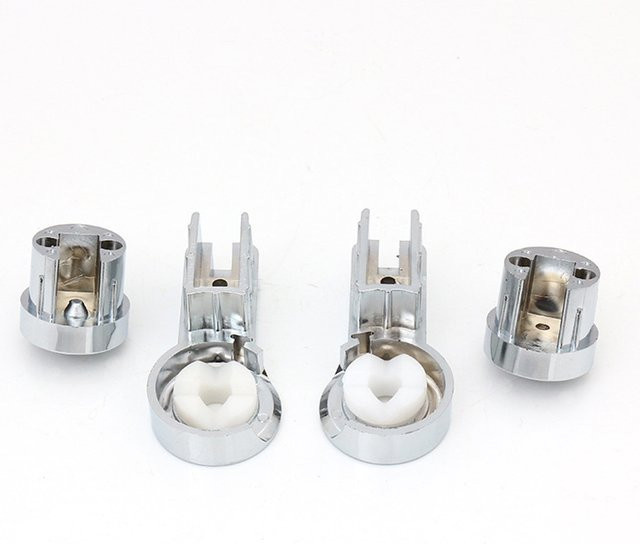 LEENKEA Badescharnierhalterungen für Duschabtrennwände aus ABS in Chrom-Finish für 6 mm Glas - Bild 1
