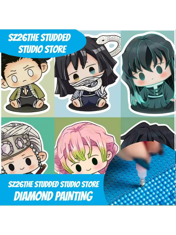 Demon Slayer Chibi Hashira 5D Diamantmalerei mit Vollrundbohrern in Multicolor - Bild 4
