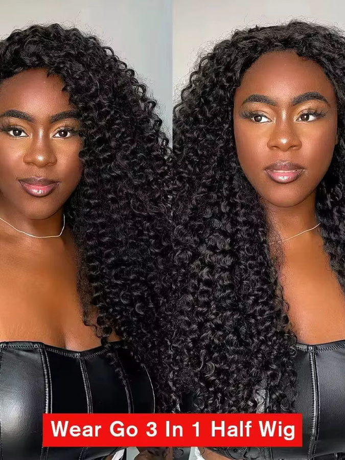 Dula A Hair Echthaar-Perücke, lockig, 250 Dichte, Clip-in - Bild 7