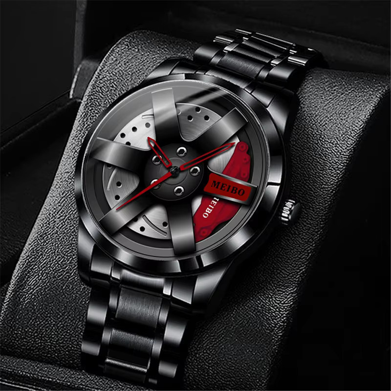 DEYROS Armbanduhr Quarz, Edelstahl, schwarz, Herren - Bild 2