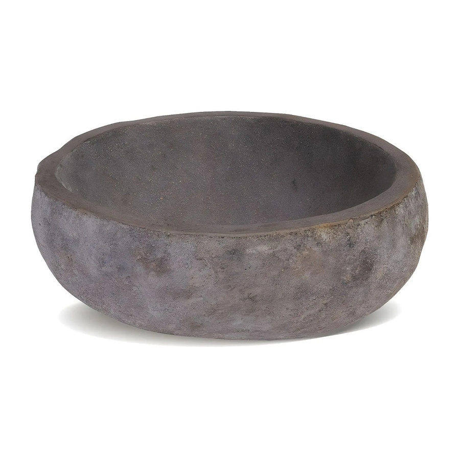 Vente-unique Aufsatzwaschbecken aus Naturstein in Grau, rund, B: 25,3 cm, T: 25,3 cm, H: 15,0 cm - Bild 2