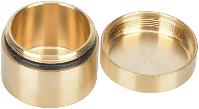 Regensichere runde Messingbox von KaiSai aus Metall in Beige und Gold zur staubdichten Aufbewahrung von Schmuck und Münzen für den Außenbereich - Bild 1