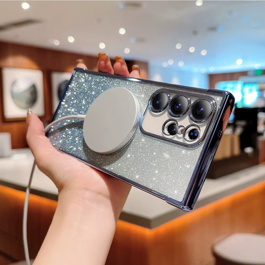 Transparente Magnet-Schutzhülle für Samsung Galaxy S24 S23 S22 S21 Ultra Plus FE mit kabelloser Ladefunktion - Bild 2