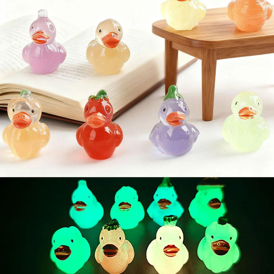 Leuchtende Gemüse-Entenfiguren von Yiran toy in Multicolor aus Harz für Feengärten und Weihnachtsdekoration - Bild 4