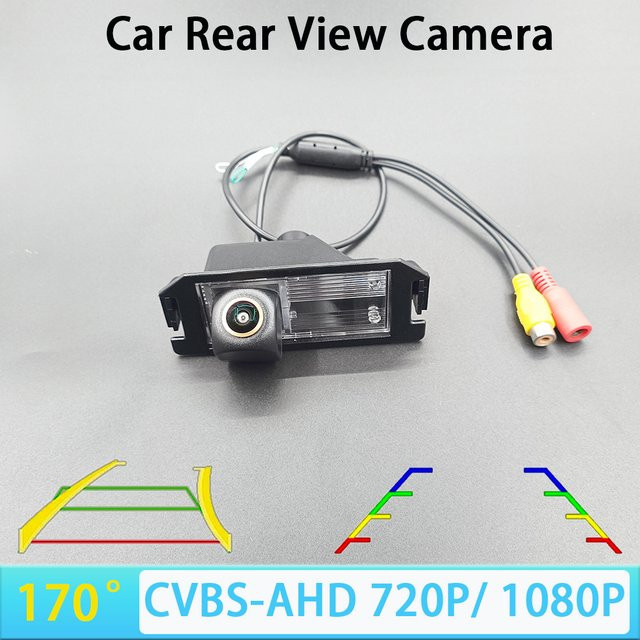 Youneefa AHD 1080P Rückfahrkamera mit 170-Grad-Weitwinkel und Trajektorien-Linienanzeige in Schwarz für Kia Picanto, Morning, Rio, Pride UB, Soul und Ceed - Bild 1