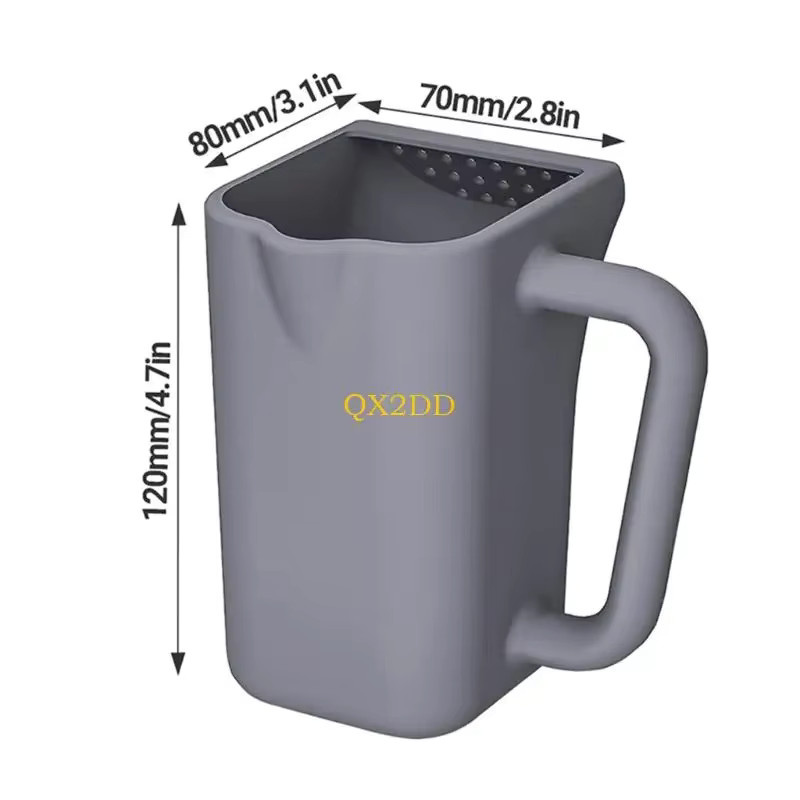 QX2D Spülbecher für Kleinkinder mit rutschfestem Griff und Augenwasserfluss in Grau - Bild 4