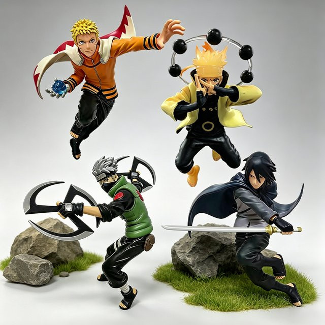 Bandai Naruto Anime Actionfiguren, Sasuke Kakashi Uzumaki, Kunststoff, Einzelfigur - Bild 1