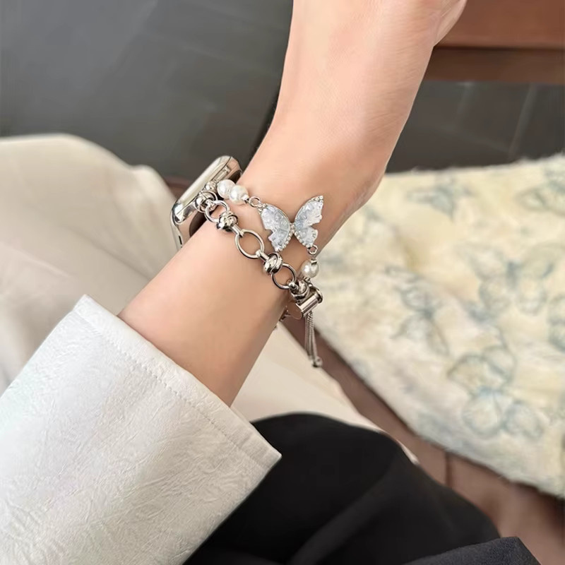 TINUORA Uhrenarmband Edelstahl, Diamant, Silber, Unisex - Bild 5