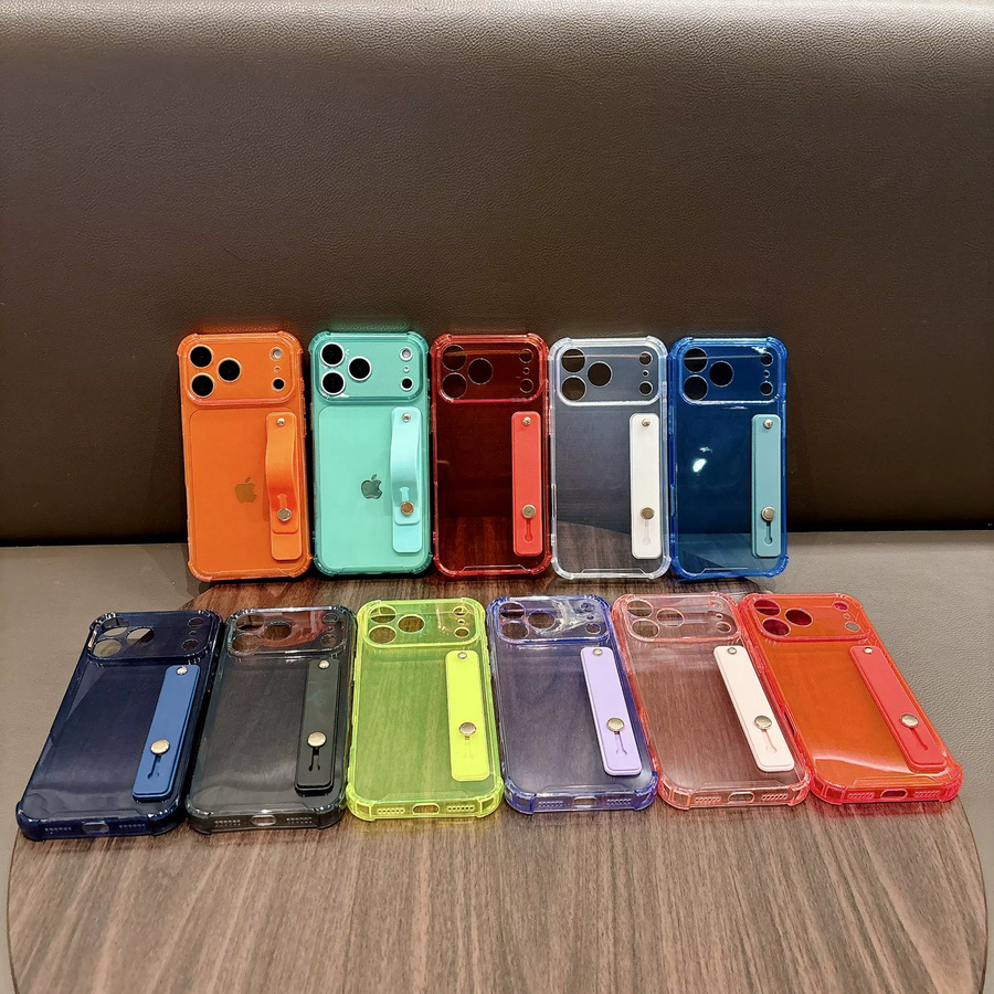 Stoßfeste iPhone Handyhülle mit Armband und Ring in Bonbonfarben für iPhone 17, 16, 15, 14, 13, 12 Pro Max, Multicolor - Bild 2