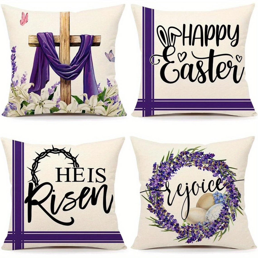 Oster-Muster Kissenbezug aus Polyester mit Reißverschluss für Wohnzimmer und Schlafzimmer B/H: 18 x 18 cm - Bild 2