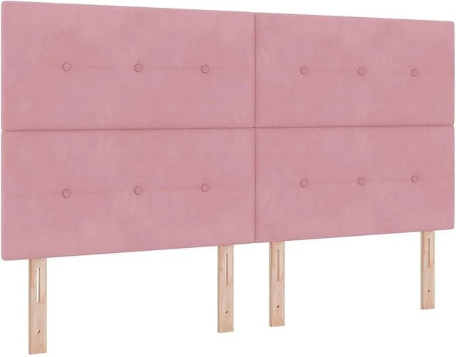 vidaXL LED Boxspringbett mit Matratze in Rosa, Stoff, B/T/H: 180 x 200 x 280 cm - Bild 1