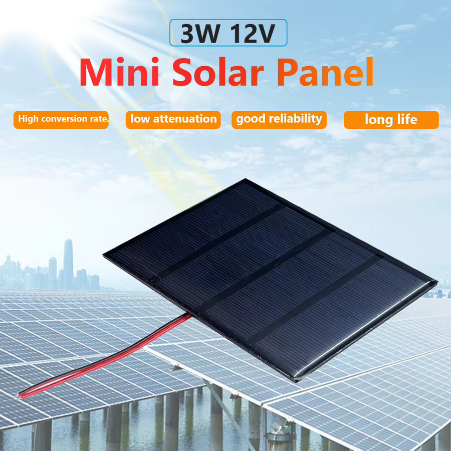APWIKOGER 3W 12V Solarpanel-Ladegerät aus Polysilizium in Schwarz für 9-12V Batterien und Mobiltelefone - Bild 2