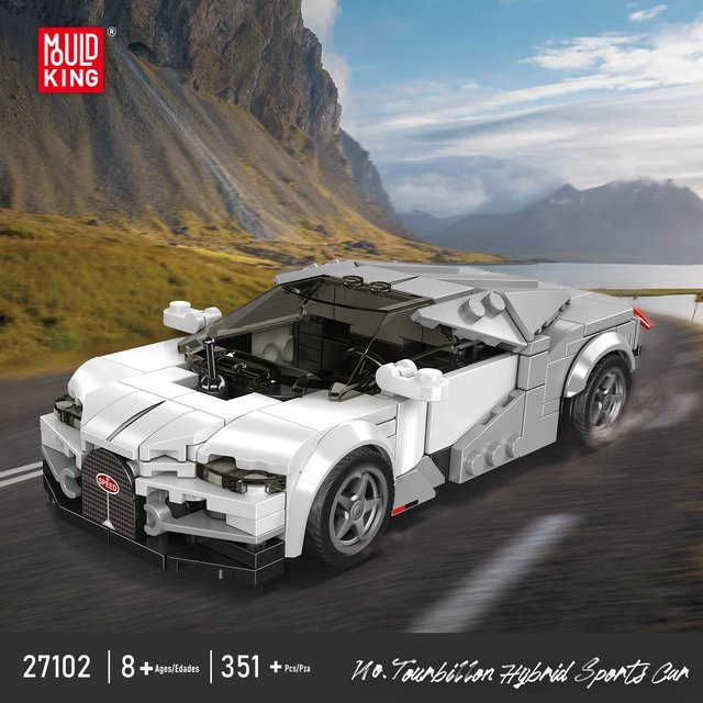 MOULDKING PB Super Drift Racing Bausteine Set Weiß MOC Modell Kit Sportwagen und Geländewagen aus Kunststoff - Bild 1