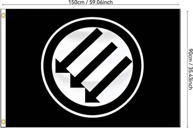 Anti-Faschistische Aktion AFA Flagge als Protest-Banner für Außen- und Innendekoration, Schwarz, B/H: 60 x 90 cm und 91 x 152 cm - Bild 1