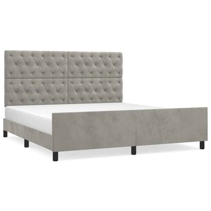 Vidaxl Polsterbett in Grau aus Samt, B/T: 160 x 200 cm - Bild 2