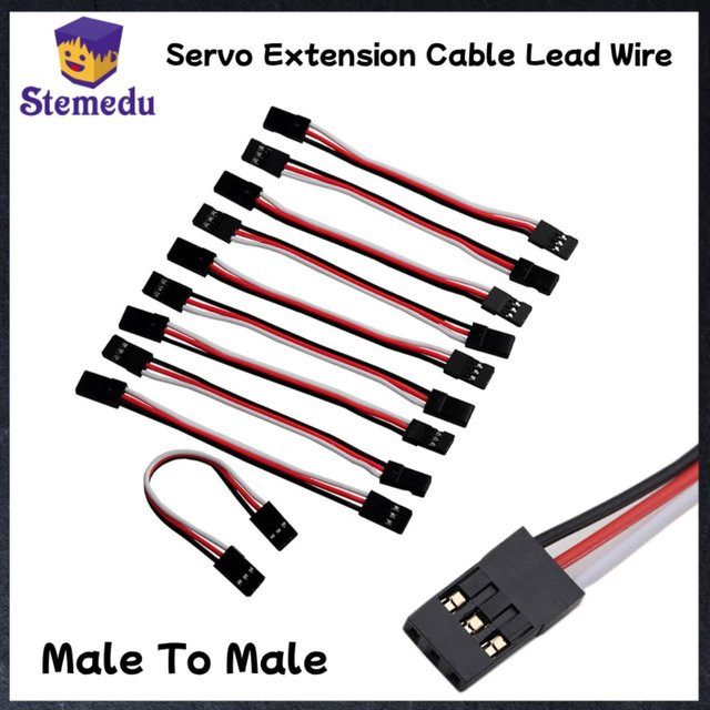 Stemedu Servo-Verlängerungskabel, Stecker auf Stecker, JR-Stecker, 10 cm, 10-teiliges Set - Bild 1