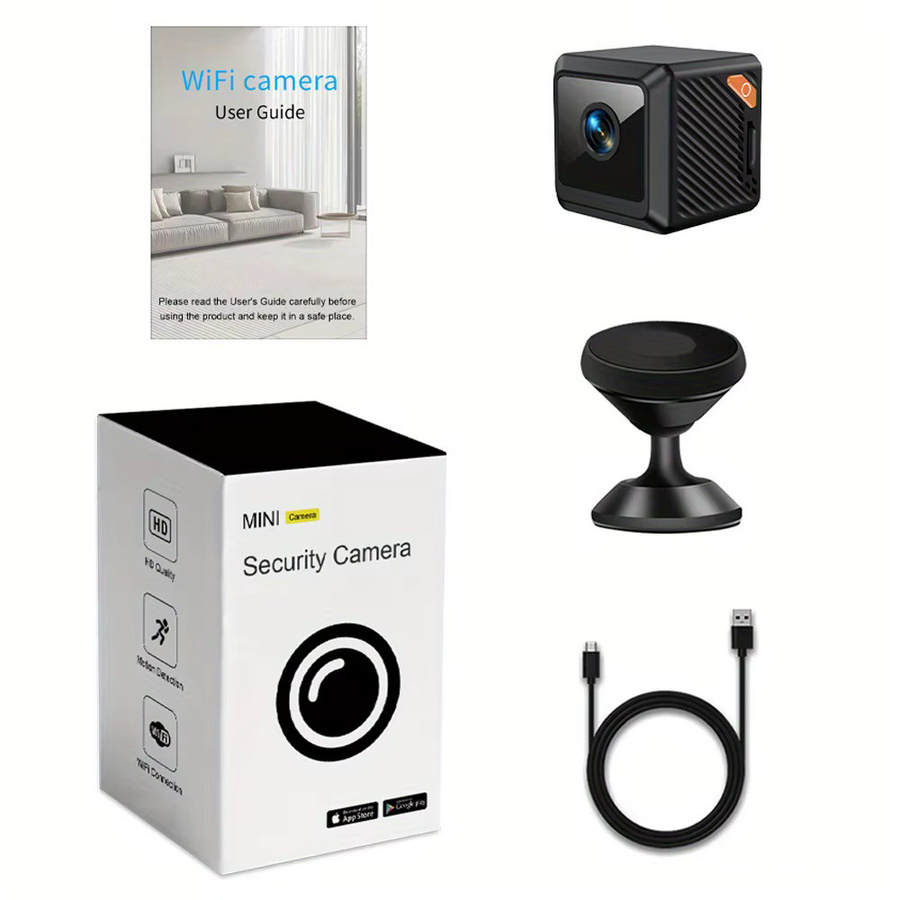 NUOYING W02 Smart Home Mini Kamera Wi-Fi 1080P CCTV Sicherheitsüberwachung mit Nachtsicht in Schwarz - Bild 7