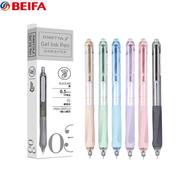 Beifa Gel-Stifte Morandi Color mit 0,5 mm Spitze in Mehrfarbig und Lichtgrau für Schule und Büro - Bild 1