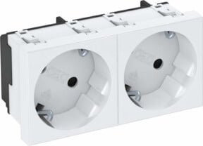 OBO Bettermann 2-fach Schutzkontakt Steckdose STD-D3S RW2 in Weiß - Bild 1