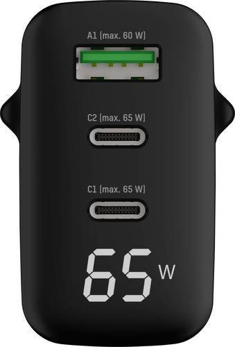 Ansmann HC365PD USB Ladegerät 65W mit Display, 1x USB-A und 2x USB-C, Schwarz - Bild 1