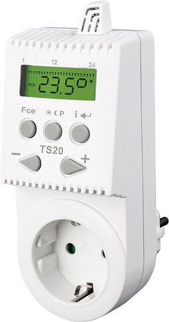 HVH Vitalheizung Steckdosenthermostat für Infrarotheizung, weiß, B/H/T: 6 x 9 x 14 cm - Bild 1
