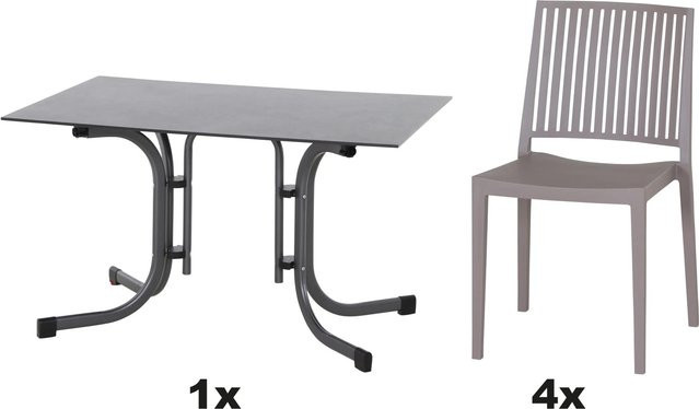 Siena Garden Gartenmöbel Set Lane 5-teilig in Taupe mit Tisch B: 120 cm, T: 80 cm - Bild 1