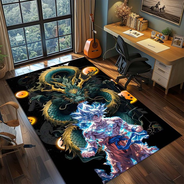 Bandai Dragon Ball Goku Anime-Teppich, rutschfeste und waschbare Bodenmatte in Multicolour für dein Schlafzimmer oder Gamer-Zimmer - Bild 1