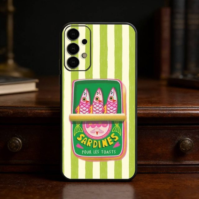 Handyhülle mit buntem S-Sardine und L-Hummer Motiv für Samsung Galaxy S25 S24 S23 S22 S21 S20 Ultra Plus FE Lite in Schwarz - Bild 1