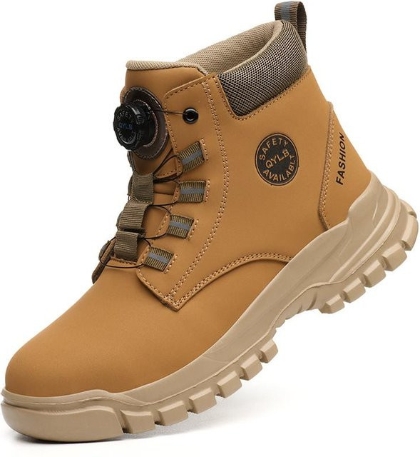 Herren Sicherheitsstiefel in Braun mit Stahlkappe, Anti-Quetsch und Anti-Durchstich Schutz für die Arbeit - Bild 1