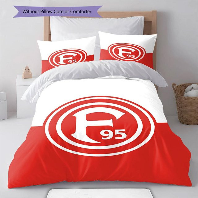 Fortuna Düsseldorf Bettwäsche Set aus Polyester in Rot mit 1 Bettbezug und 2 Kissenbezügen, B/H: 140 x 200 cm - Bild 1